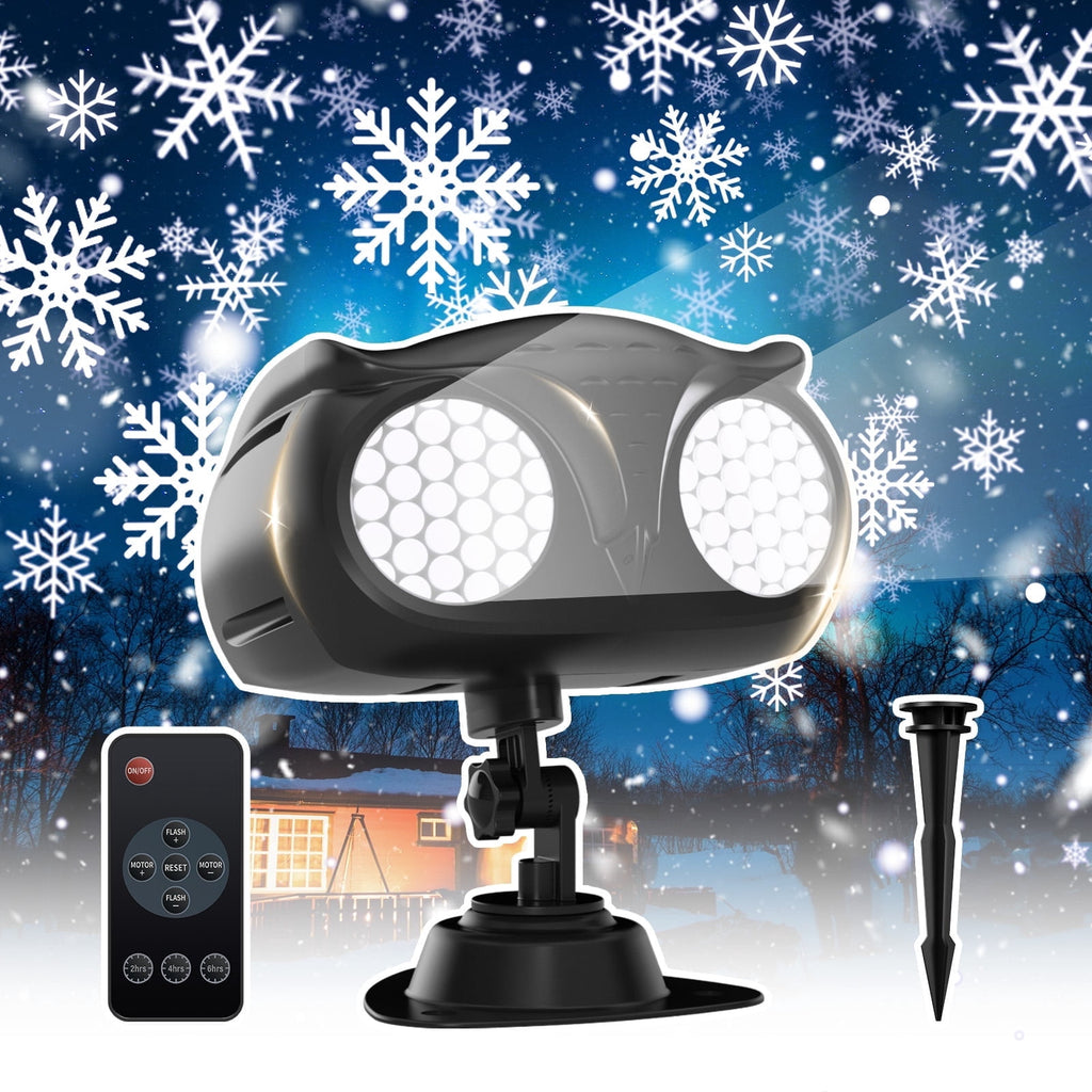Christmas Snowflake Projector Light - Indoor Outdoor Holiday Projector Lights with Remote Control, IP65 Waterproof Double Head Landscape for Xmas Party New Year Wedding Home Garden