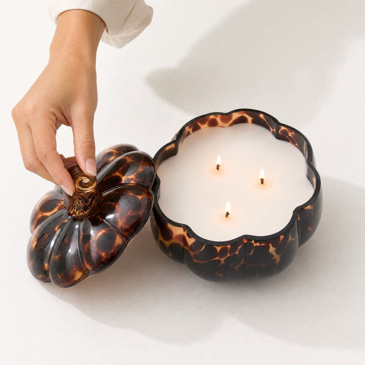 Halloween Pumpkin Jar Candle Farm Apple Pumpkin Scented 3 Wick Confetti Figural Desktop Thanksgiving Fall Decoration Gifts