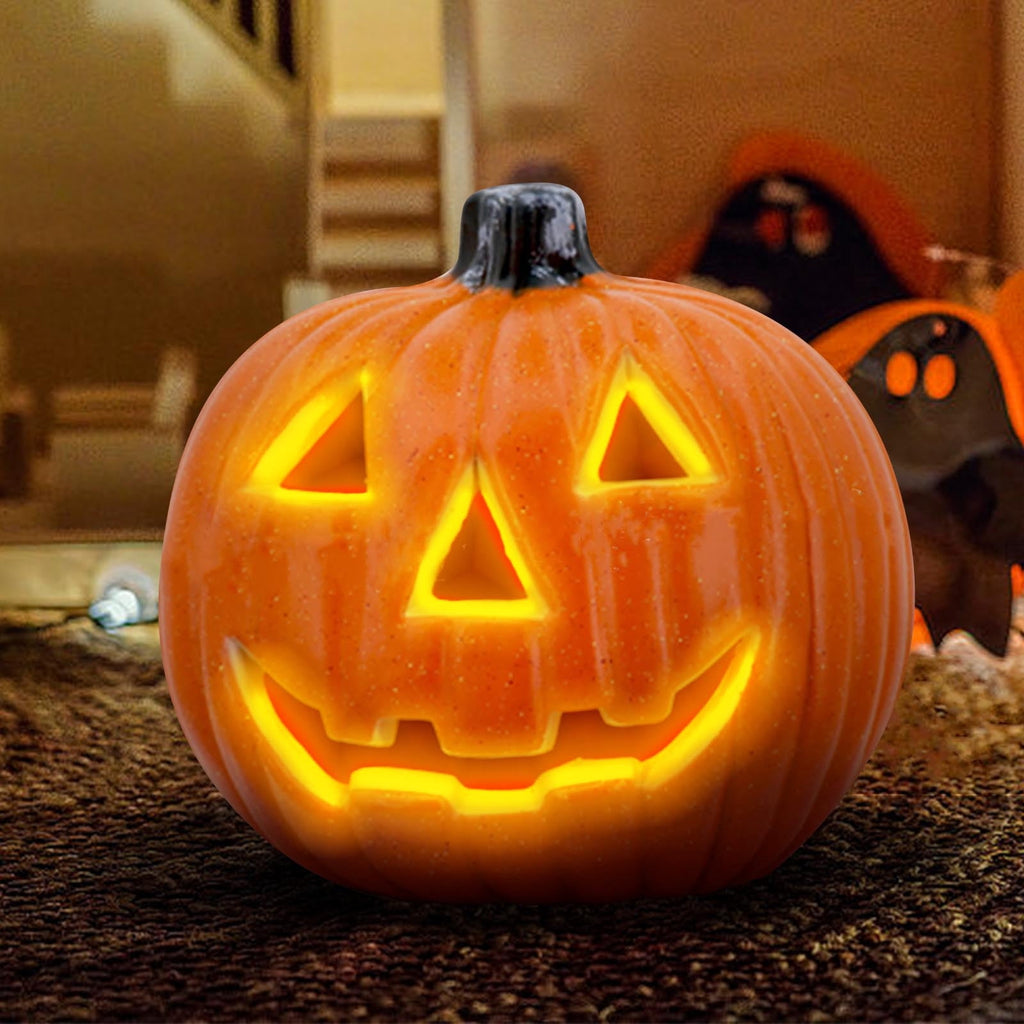 Sunshinehomely Halloween LED Pumpkin Lights, Halloween Pumpkin Lights Battery Operated Halloween Pumpkin Decoration Lights for Indoor Outdoor Halloween Party Tabletop Decorations