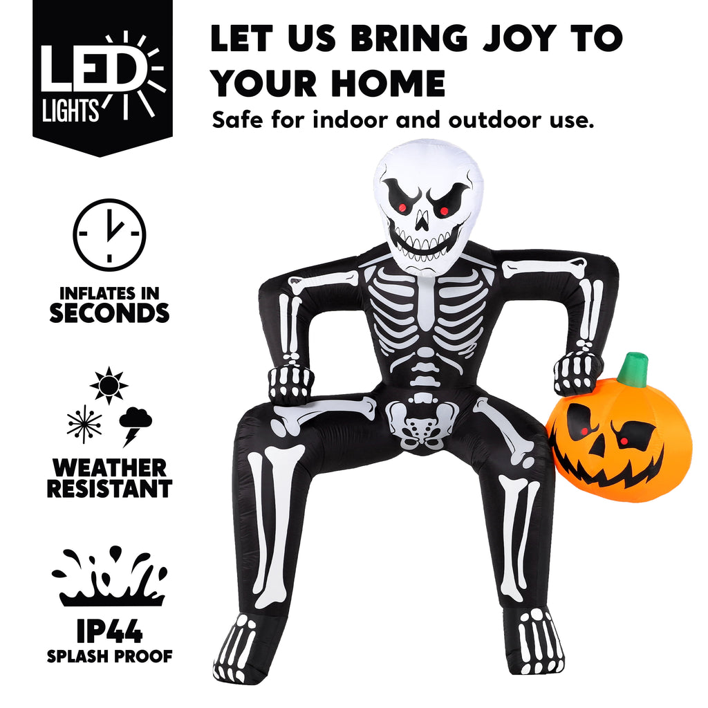 Joyfy 4 FT Halloween Inflatable Purple Octupos Head with Tentacles Broke Out from Window with Built-in LED Blow Up Inflatable for Window Decoration Yard Garden Lawn Decor
