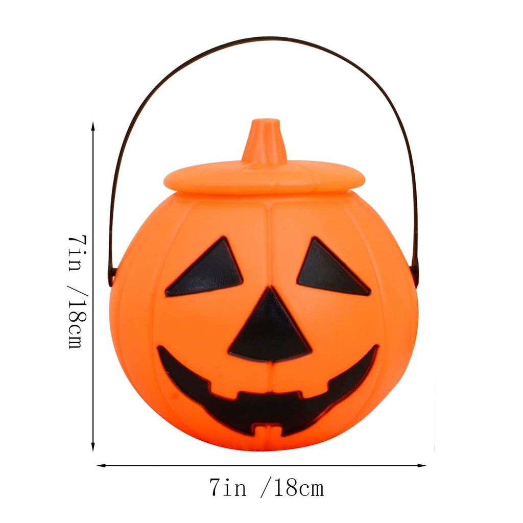 Kyusrd Trick or Treat Halloween Lantern Pumpkin Decoration Lighted Table Centerpieces Ornaments Spooky Pumpkin Prop Decor Decorative Wedding Candy Bowl Organizer Canisters