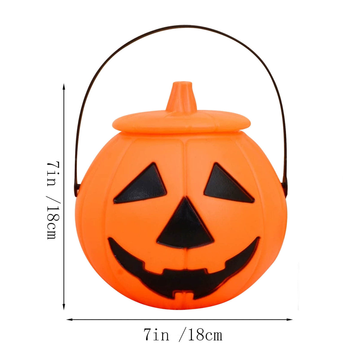 Kyusrd Trick or Treat Halloween Lantern Pumpkin Decoration Lighted Table Centerpieces Ornaments Spooky Pumpkin Prop Decor Decorative Wedding Candy Bowl Organizer Canisters