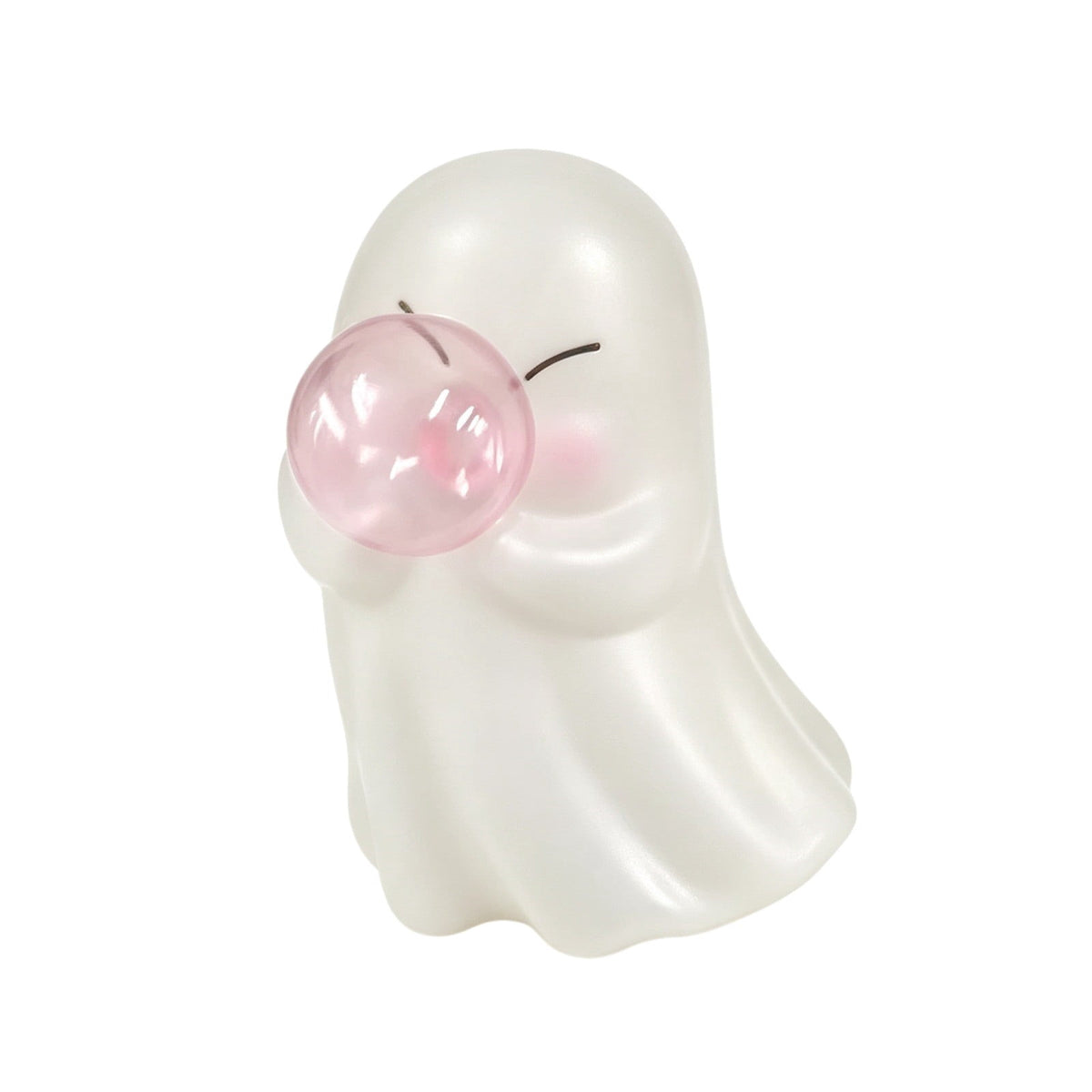 Halloween Ghost Figurine, Ghost Girl with Pink Bow & Hot Drink, Funny Ghost Statue Halloween Decor for Gift, Cute Spooky Tabletop Ornament for Home, Mantle, Desk & Party Decoration