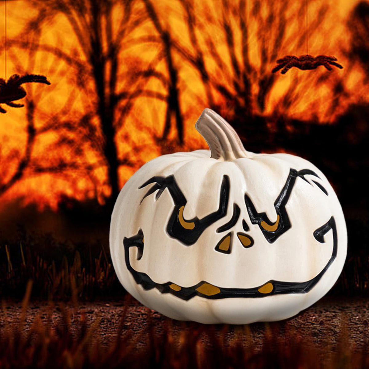 yotijay Halloween Pumpkin Light Indoor Decoration Vivid Details Fine Craftsmanship Resin C