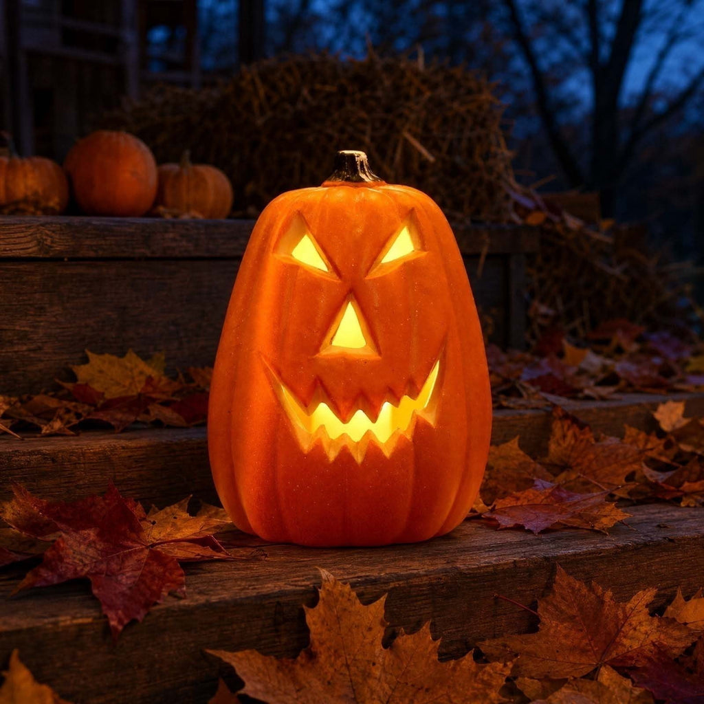 Halloween Pumpkin LED Light Lamp Blow Mold Pumpkin Decoration For Tabletop Shelf And Mantel