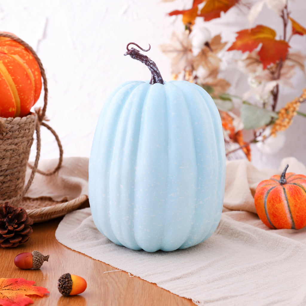 RUINIXCW 8 Inch Large Artificial Pumpkins Fall Decorations Thanksgiving Halloween Pumpkins Giant Fake Pumpkins Foam Pumpkins Autumn Harvest Home Decor