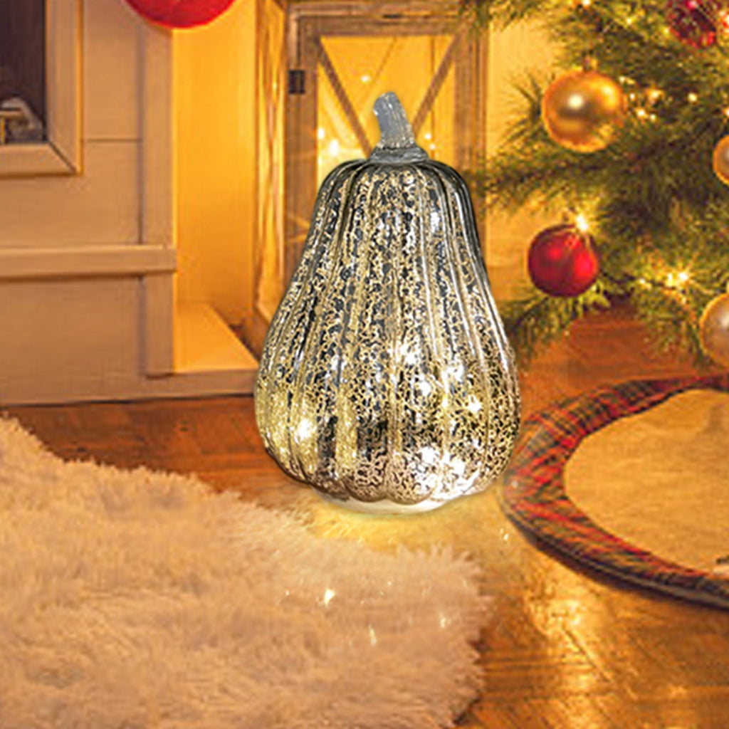 Fnochy Glass Pumpkin Light , With Fairy Lights Inside, Battery Operated LED Pumpkin Lamp, Ideal For Halloween Fall Decor, Thanksgiving Rustic Decor, Xmas Decor Clearance