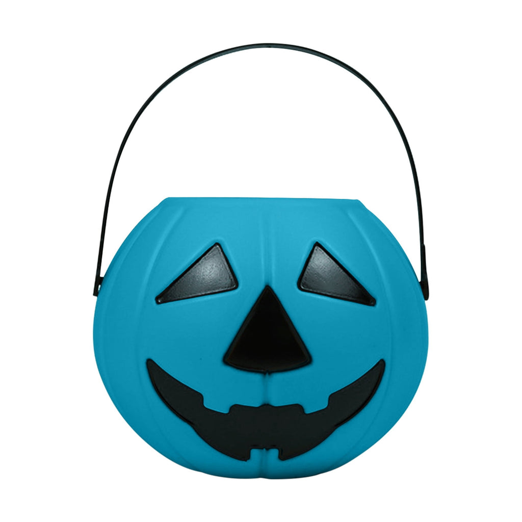 Kumdkd Halloween Pumpkin Bucket for Kids - Plastic Trick or Treat Candy Pail with Handle, Party Decor