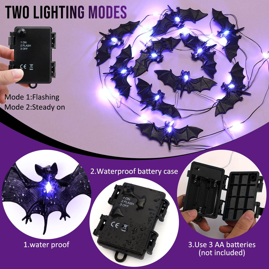 Ayieyill Halloween String Lights, 15ft 30 LED Skull Halloween Lights Halloween Decorations Indoor Outdoor