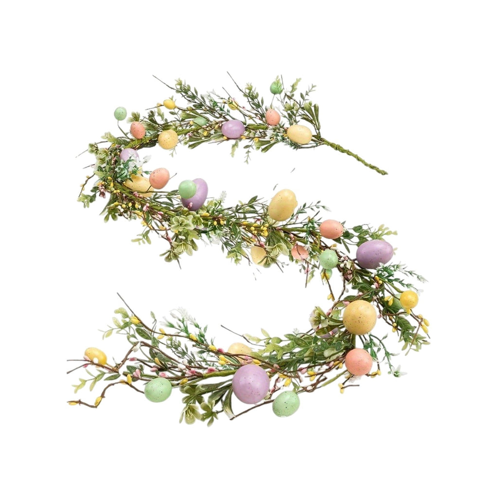 yulier Artificial Garland 70.86 inch Spring Garland with Flowers, Faux Vines Floral Hanging Garland for Holiday Wedding Spring Home Party Window Door Fireplace Table Indoor Outdoor Decor