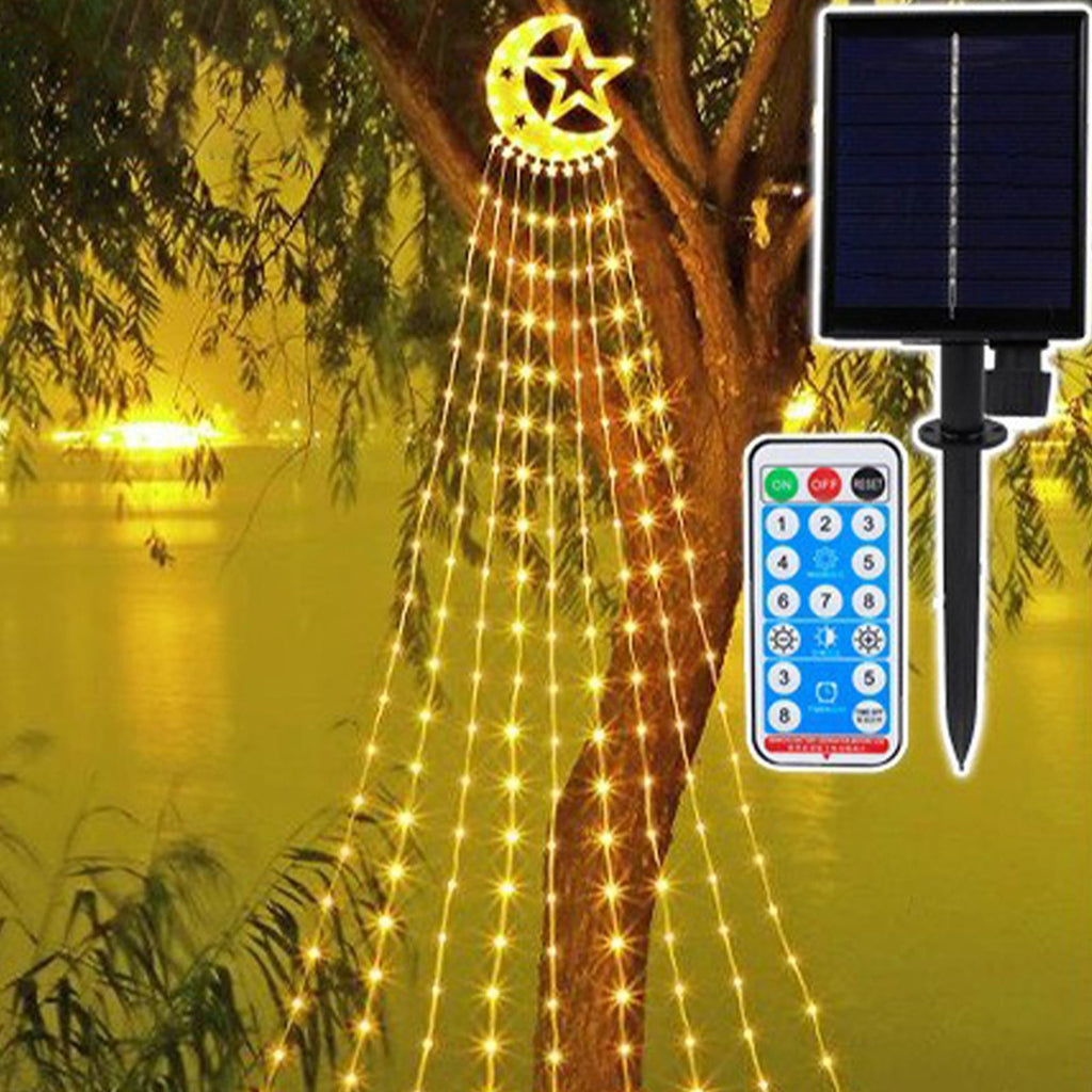 AYktou Christmas Tree Lights 6.56ft 16 Lines LED Waterfall Lights Waterproof Xmas Tree Topper Lights with Remote and USB Powered Christmas Lights for Halloween Xmas Year Holiday,Colorful