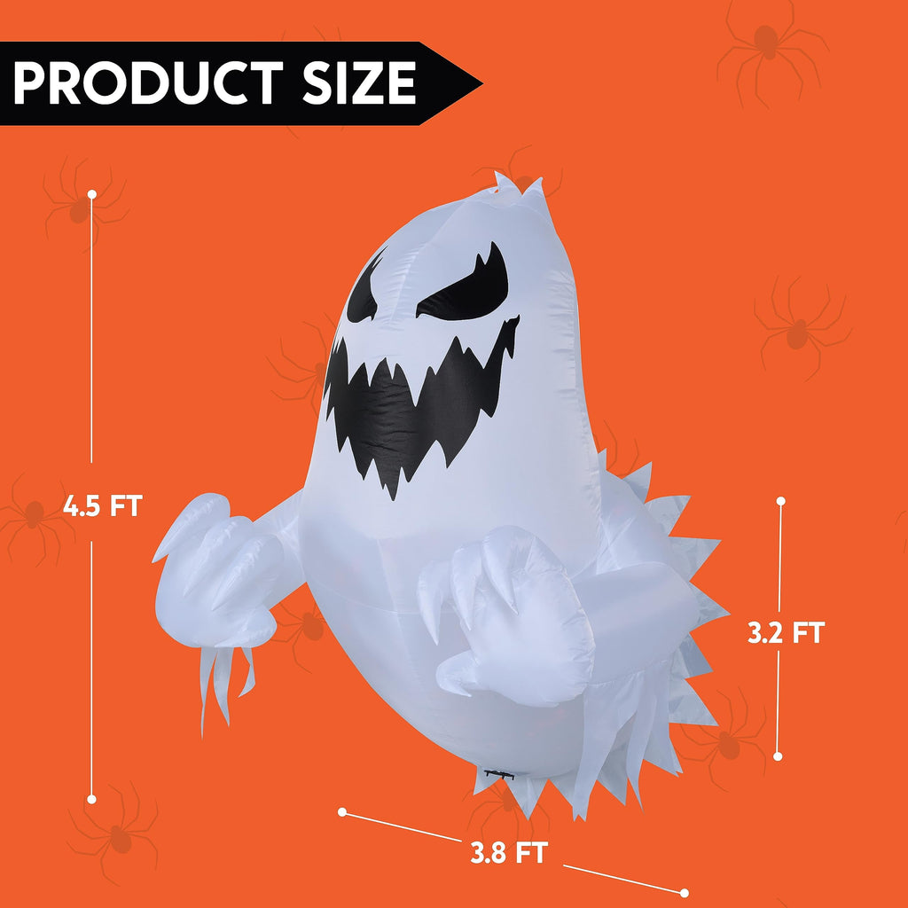 Joyfy 4 FT Halloween Inflatable Purple Octupos Head with Tentacles Broke Out from Window with Built-in LED Blow Up Inflatable for Window Decoration Yard Garden Lawn Decor