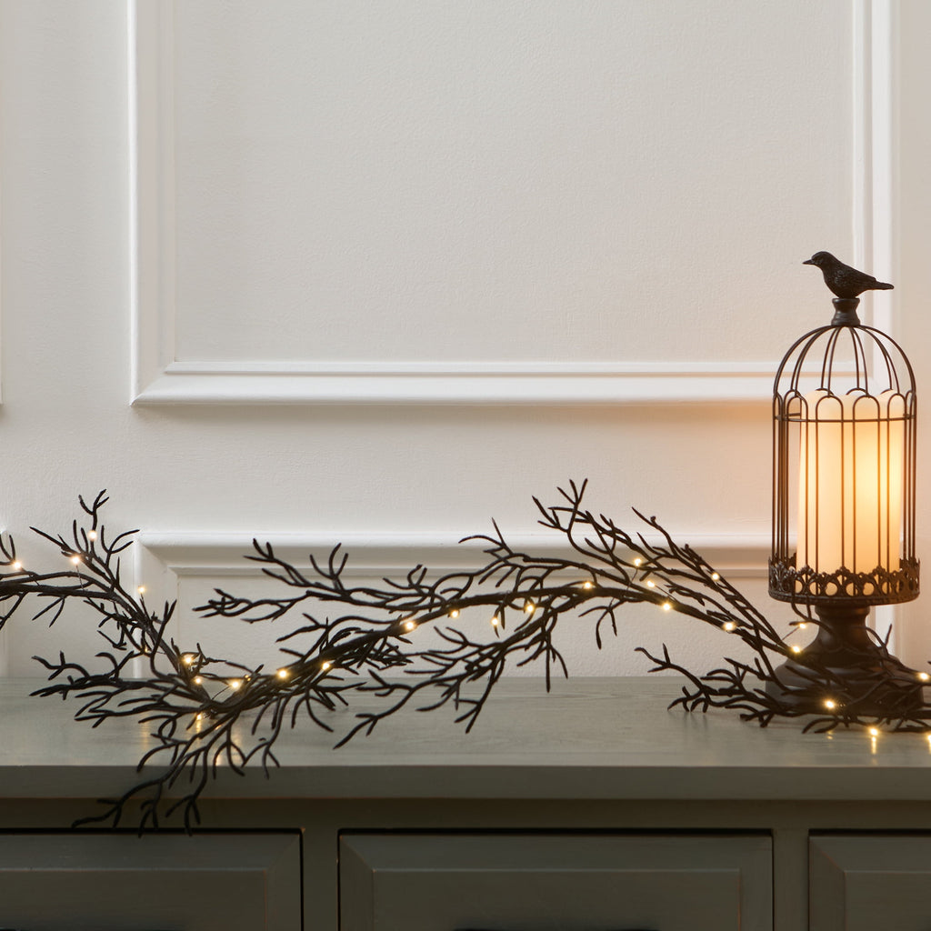 Indoor 36-Count Battery-Operated LED Garland Lights, Warm White, 5', Halloween by Way To Celebrate