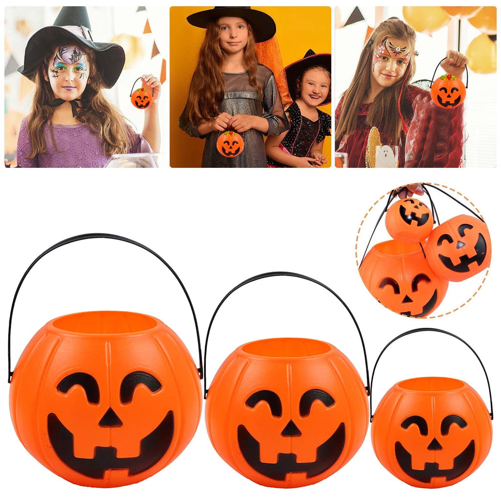 Kyusrd Trick or Treat Halloween Lantern Pumpkin Decoration Lighted Table Centerpieces Ornaments Spooky Pumpkin Prop Decor Decorative Wedding Candy Bowl Organizer Canisters