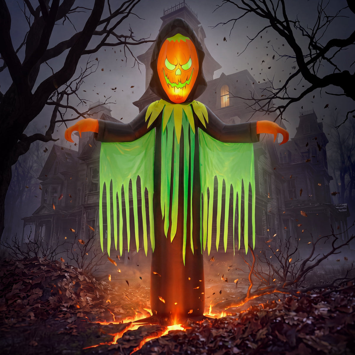 20 ft LED Inferno Pumpkin Reaper Halloween Inflatable