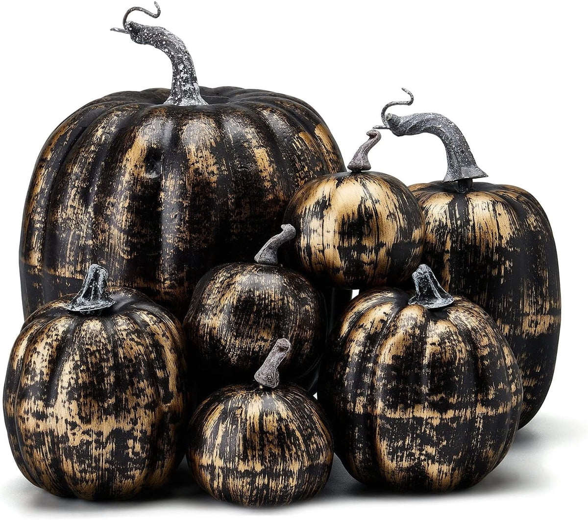 7Pcs Artificial Pumpkins Faux Foam Fall Harvest Pumpkin Halloween Thanksgiving Decorations Indoor for Home