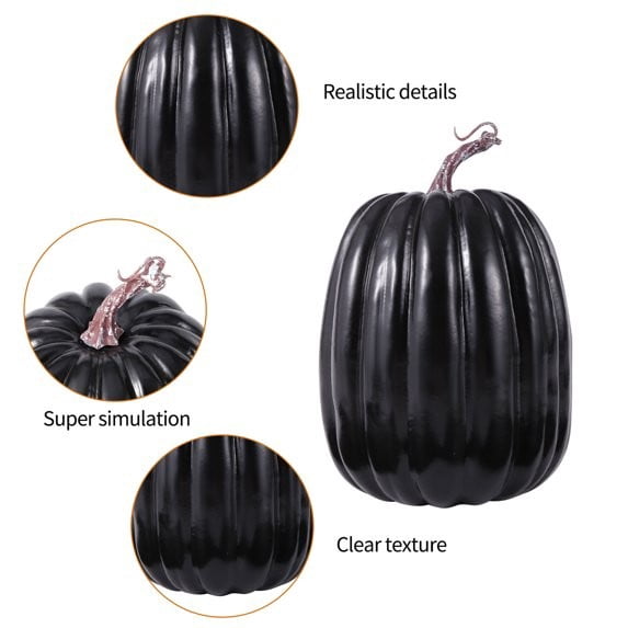 CQHVKQ 8 Inch Large Artificial Pumpkin Fall Decorations, Realistic Fake Harvest Pumpkin, Orange Gold Decorative Pumpkins for Table Centerpieces, Fall, Thanksgiving & Halloween DIY