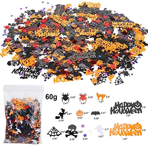 2000+pcs Confetti Table Scatter Pumpkins Spiders Bats Witches Spider Webs Star Cat Ghost Skull for Halloween Party Favor Decorations