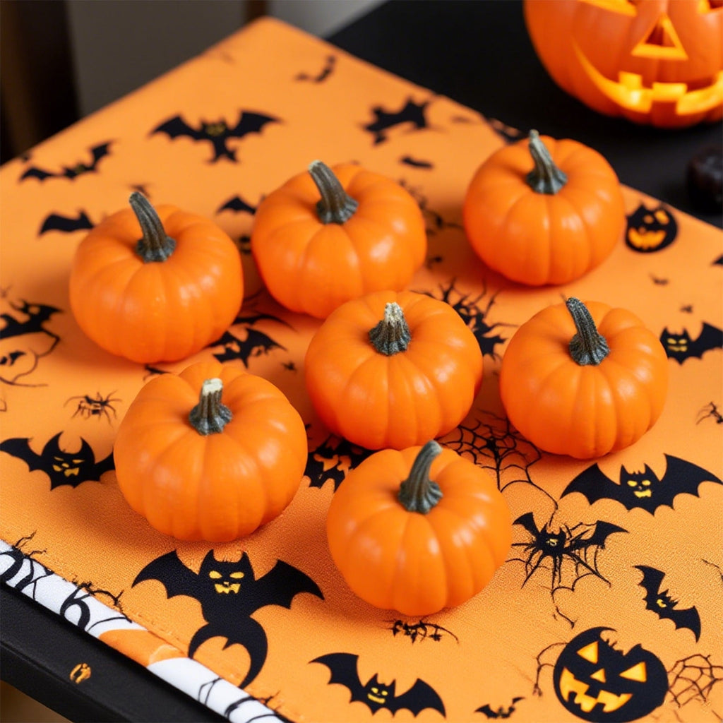 Small Pumpkins Set of 12 - Orange Fall Decor for Vase Fillers, DIY Crafts & Holiday Displays - Thanksgiving & Halloween Table Decorations