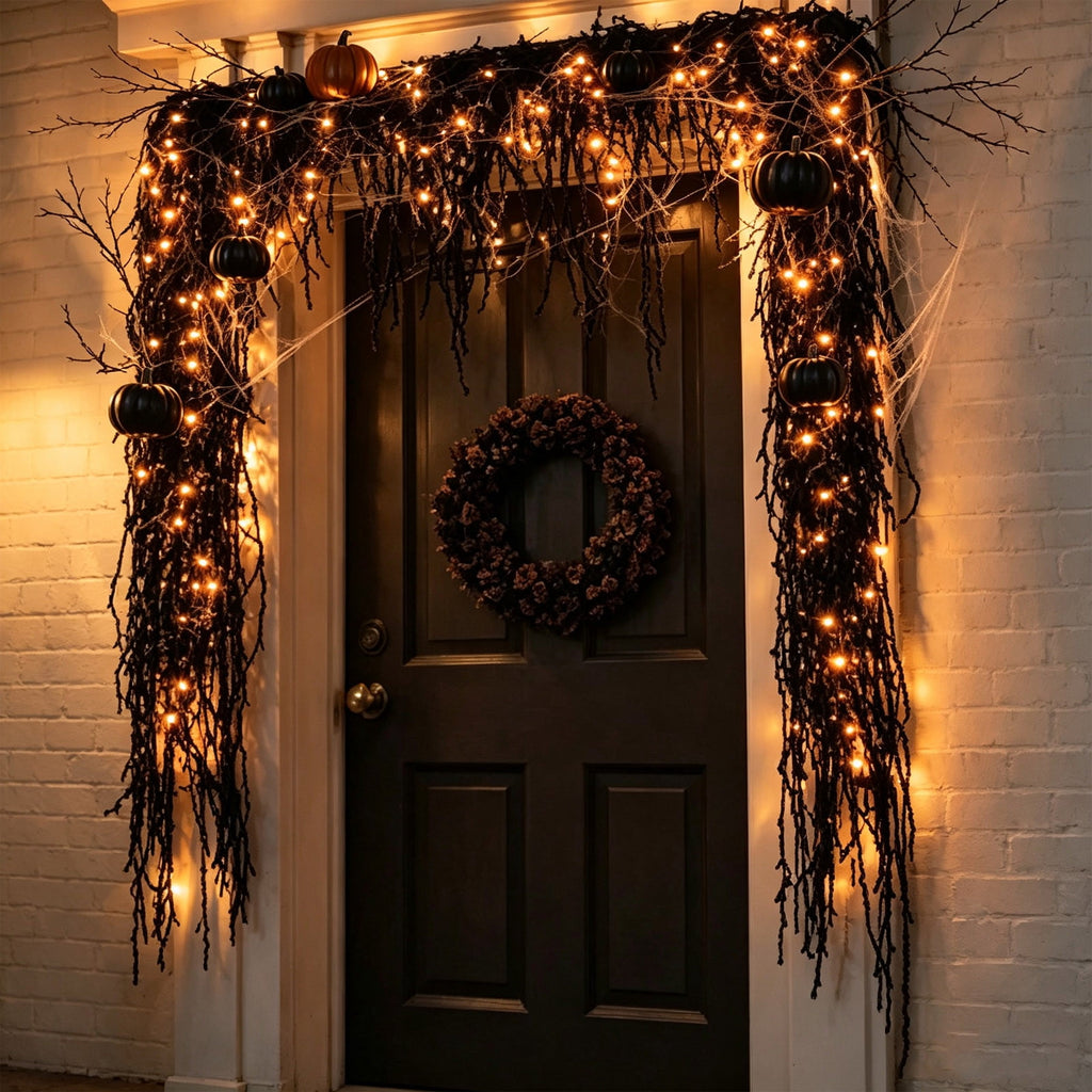 yulier Artificial Garland 70.86 inch Spring Garland with Flowers, Faux Vines Floral Hanging Garland for Holiday Wedding Spring Home Party Window Door Fireplace Table Indoor Outdoor Decor