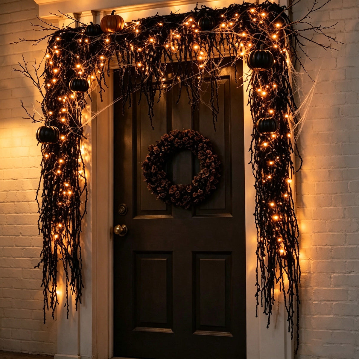 yulier Artificial Garland 70.86 inch Spring Garland with Flowers, Faux Vines Floral Hanging Garland for Holiday Wedding Spring Home Party Window Door Fireplace Table Indoor Outdoor Decor
