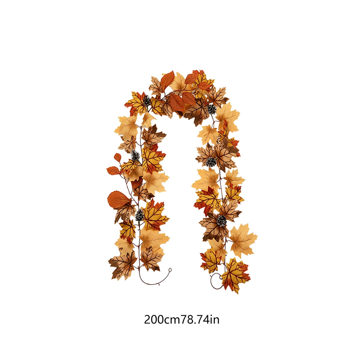 Fall Maple Leaf Front Door Wreath, Multicolor Plastic Seasonal Wreath for Halloween Thanksgiving Christmas Indoor Wall Fireplace Home Decor, 9.84 Inch