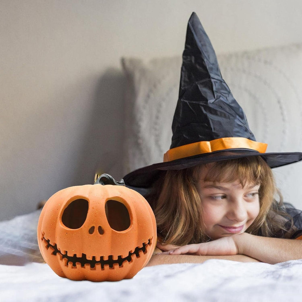 Halloween Pumpkin Decorations Jack-O-Lantern Light Up Pumpkin Vintage Halloween Decorations Large Plastic Pumpkin for Porch Funny Pumpkin Decor for Halloween Indoor and Outdoor Decor