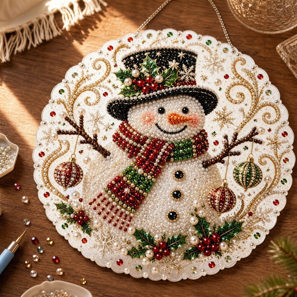 JWZZYD DIY Christmas Pearl Painting Art Kit with Frame, 9.8" Christmas Pearl Beads Art Craft Set, Gemstone Dots Beads for Holiday Christmas Wall Decor, Decoration Gift(Reindeer)
