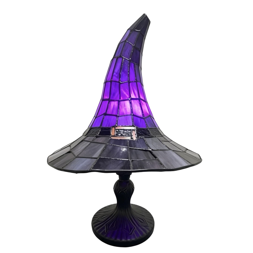 Halloween Pumpkin Night Light With Witch Hat Acrylic LED Tabletop Ornament, Spooky Glowing Figurine for Home Party Bedroom Holiday Decoration