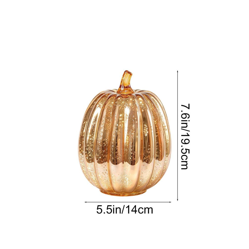 Fall Mercury Glass Light up Pumpkin Decor Fall Decoration for Home Thanksgiving Lamps for Festive Decoration Halloween Decorations Starry Night Pumpkins Tabletop Centerpiece Fall Home Decor