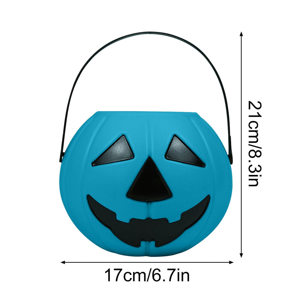 Kumdkd Halloween Pumpkin Bucket for Kids - Plastic Trick or Treat Candy Pail with Handle, Party Decor