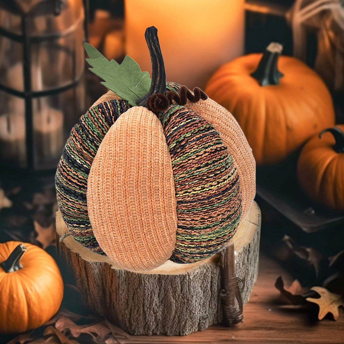 Taotanxi Fall Mini Crochet Pumpkins Seasonal Knit Decorative Pumpkins for Crafts Rustic Decor Farmhouse Decorative Fall Thanksgiving Centerpiece Table Decorations for Mantel Kitchen Gift