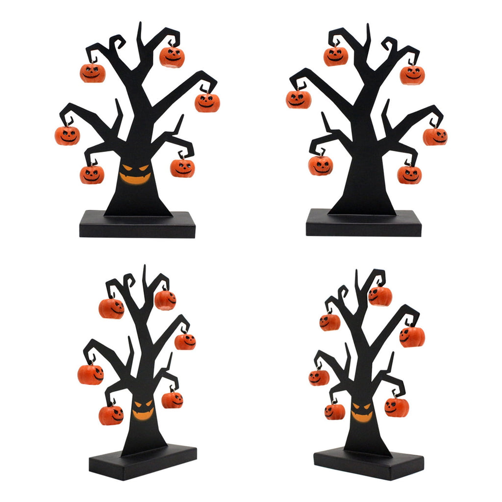 Blueek Halloween Indoor Decor, MiNi Halloween Tree with 6 Pumpkin Ornaments, Halloween Decorations Black Tree for Indoor Home Desk Table