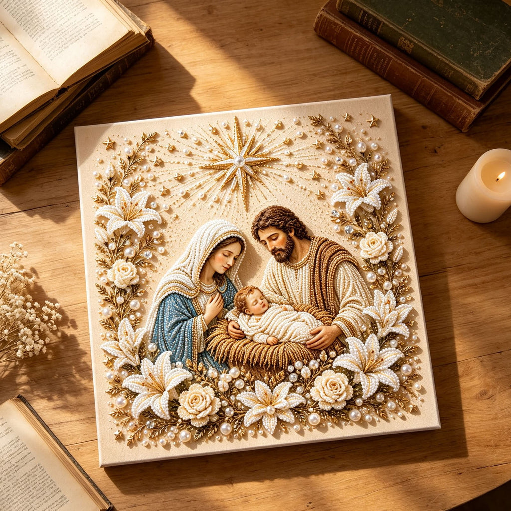 JWZZYD DIY Christmas Pearl Painting Art Kit with Frame, 9.8" Christmas Pearl Beads Art Craft Set, Gemstone Dots Beads for Holiday Christmas Wall Decor, Decoration Gift(Reindeer)
