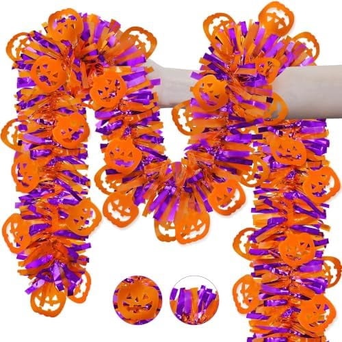 50FT Halloween Garland Decorations with Orange Pumpkin Ornaments