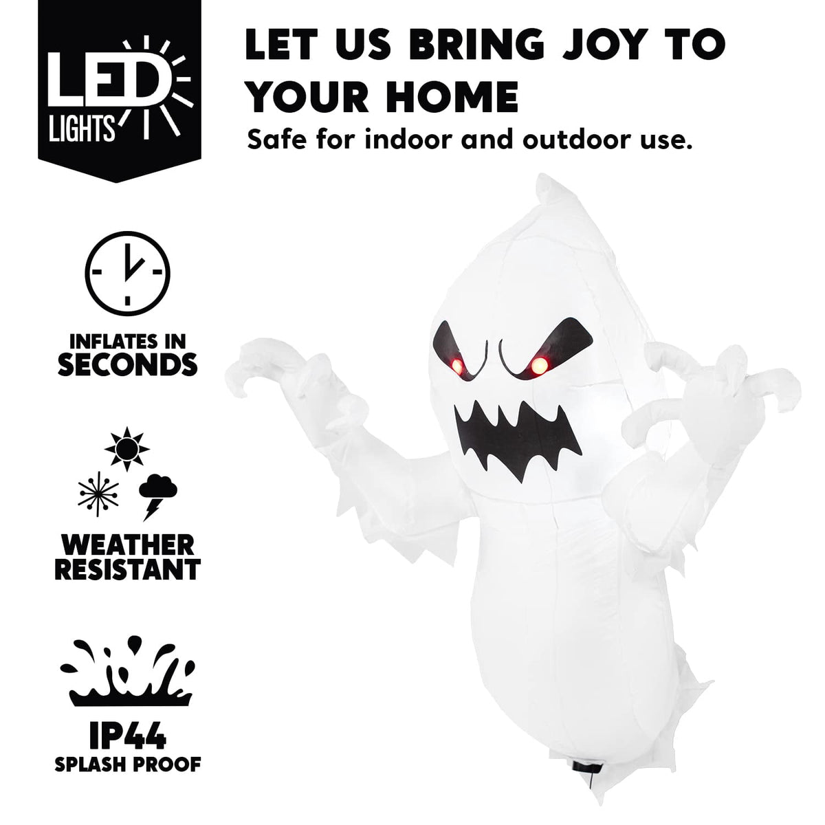 Joyfy 4 FT Halloween Inflatable Purple Octupos Head with Tentacles Broke Out from Window with Built-in LED Blow Up Inflatable for Window Decoration Yard Garden Lawn Decor