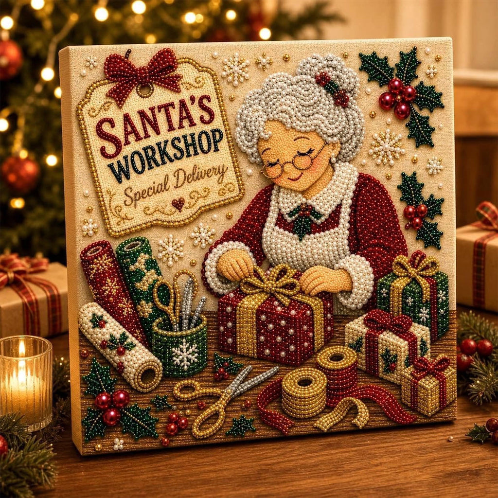 JWZZYD DIY Christmas Pearl Painting Art Kit with Frame, 9.8" Christmas Pearl Beads Art Craft Set, Gemstone Dots Beads for Holiday Christmas Wall Decor, Decoration Gift(Reindeer)