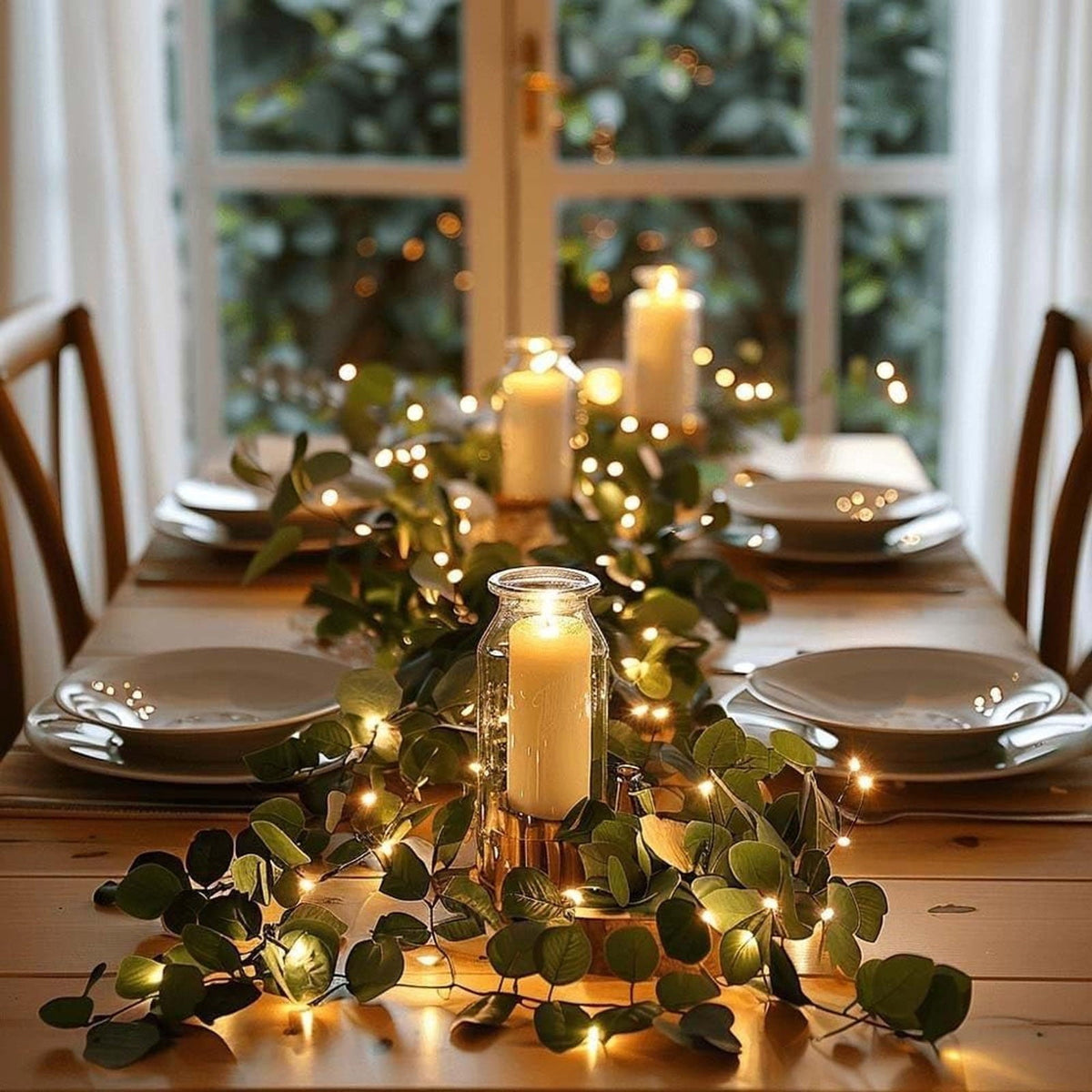 yulier Artificial Garland 70.86 inch Spring Garland with Flowers, Faux Vines Floral Hanging Garland for Holiday Wedding Spring Home Party Window Door Fireplace Table Indoor Outdoor Decor