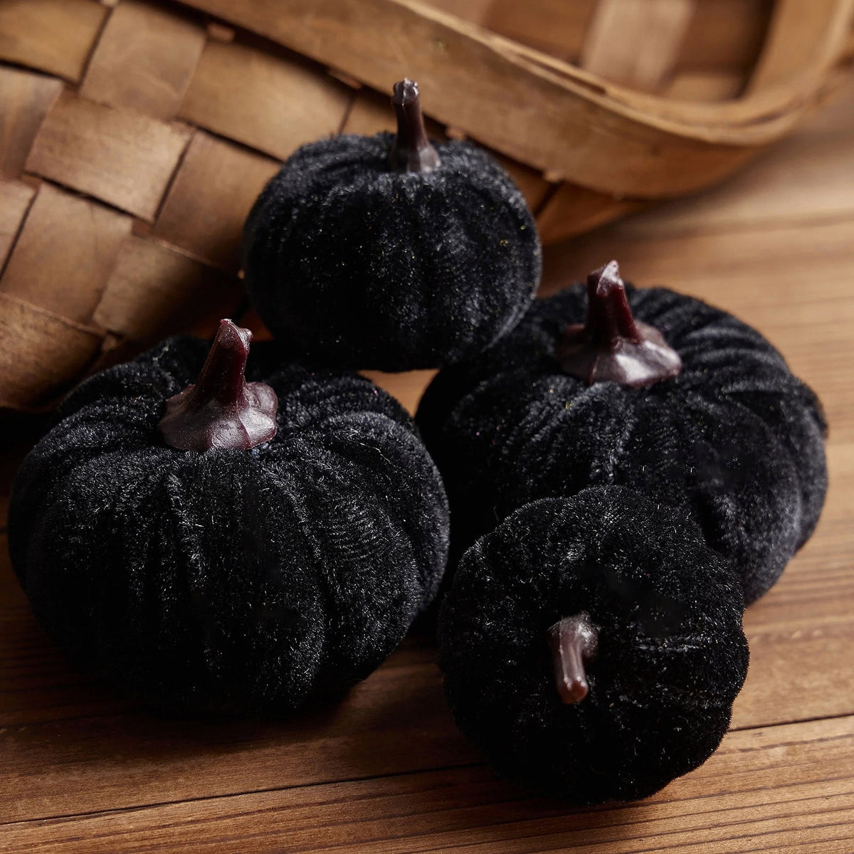 Bazyrey Velvet Pumpkins Fake Mini Pumpkin,Halloween Decor 12pcs Artificial Fake Velvet Pumpkins Decoration for Fall(Blue+White),Happy Halloween Thanks Giving Day Autumn Decorations