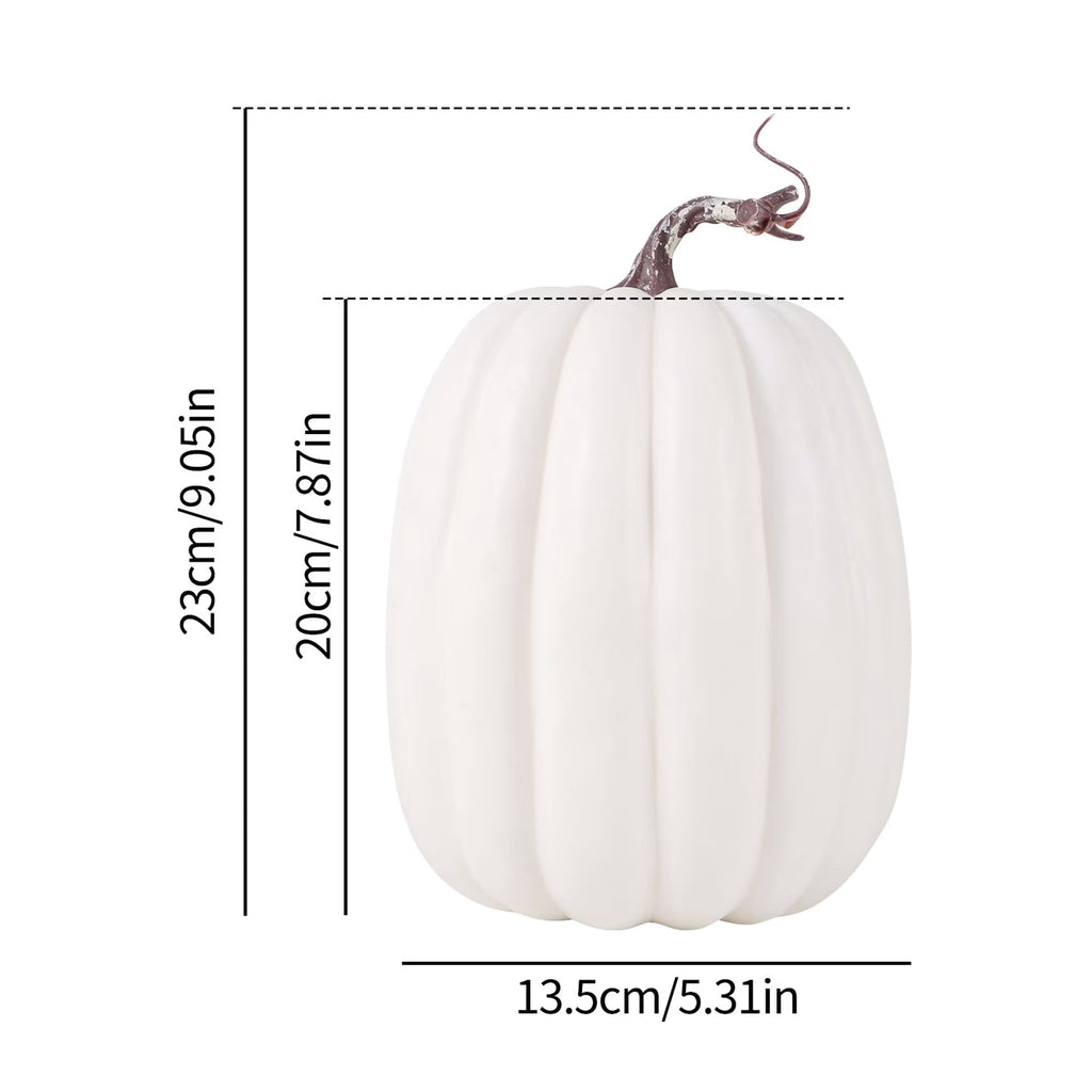 CQHVKQ 8 Inch Large Artificial Pumpkin Fall Decorations, Realistic Fake Harvest Pumpkin, Orange Gold Decorative Pumpkins for Table Centerpieces, Fall, Thanksgiving & Halloween DIY