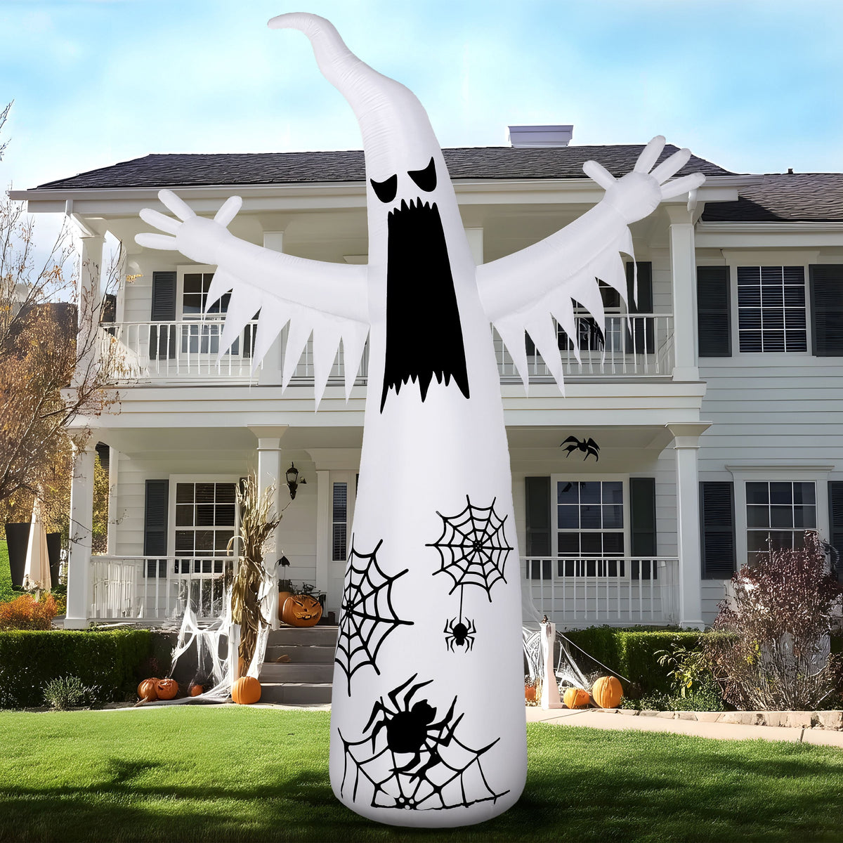 Joyfy 12ft Halloween Ghost Inflatable,Giant Ghosts inflatables with Build-in LEDs Outdoor Decorations,Blow Ups Halloween Yard Inflatables
