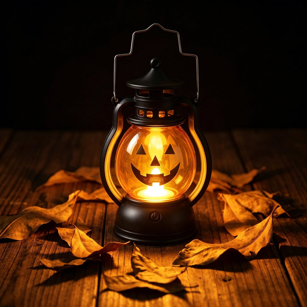 Halloween Lights Outdoor, Pumpkin Lantern with LED Light, Cute Expression Halloween Party Lanterns with Portable Handle, for Fall Decor Yard Garden Bedroom Living Room Indoor Outdoor