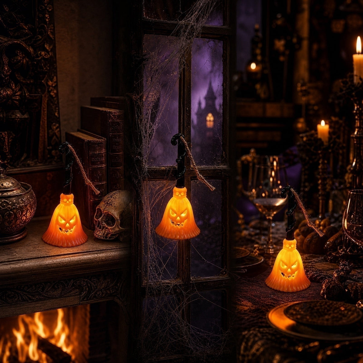 Gothic Mysterious Raven Lamp Light Sculpture, Resin Halloween Moonlight Luminous Crow Bird Led for Home Decor Gift, Bedroom Bedside, Living Room