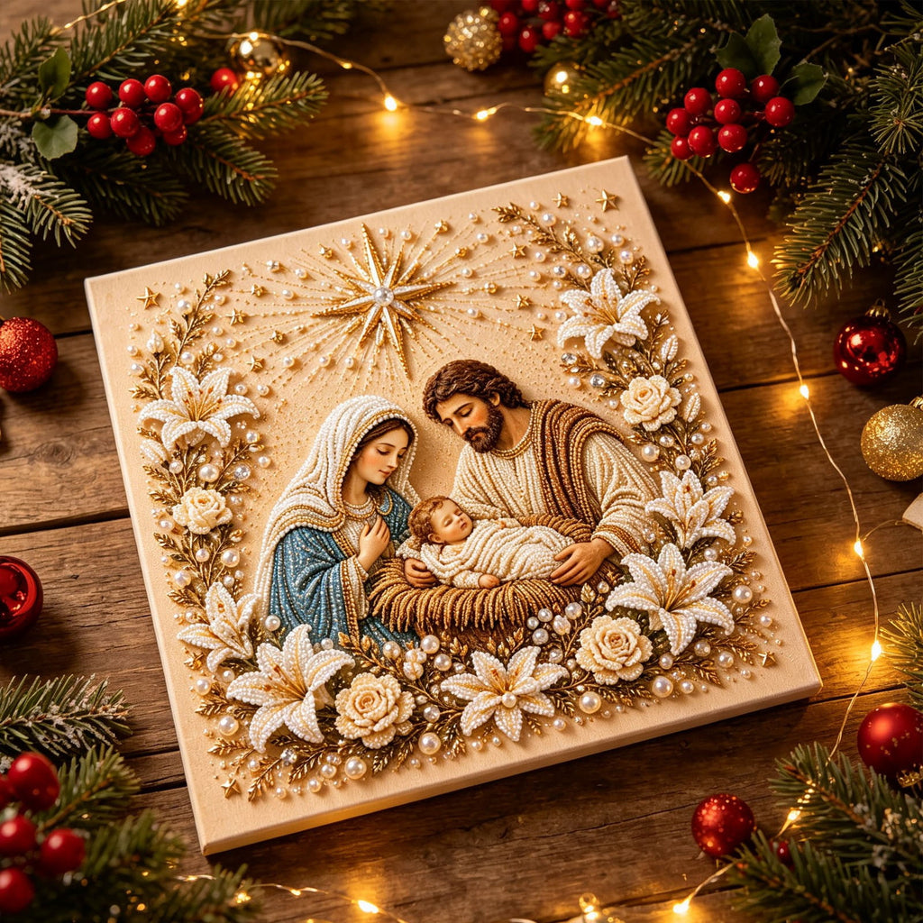 JWZZYD DIY Christmas Pearl Painting Art Kit with Frame, 9.8" Christmas Pearl Beads Art Craft Set, Gemstone Dots Beads for Holiday Christmas Wall Decor, Decoration Gift(Reindeer)