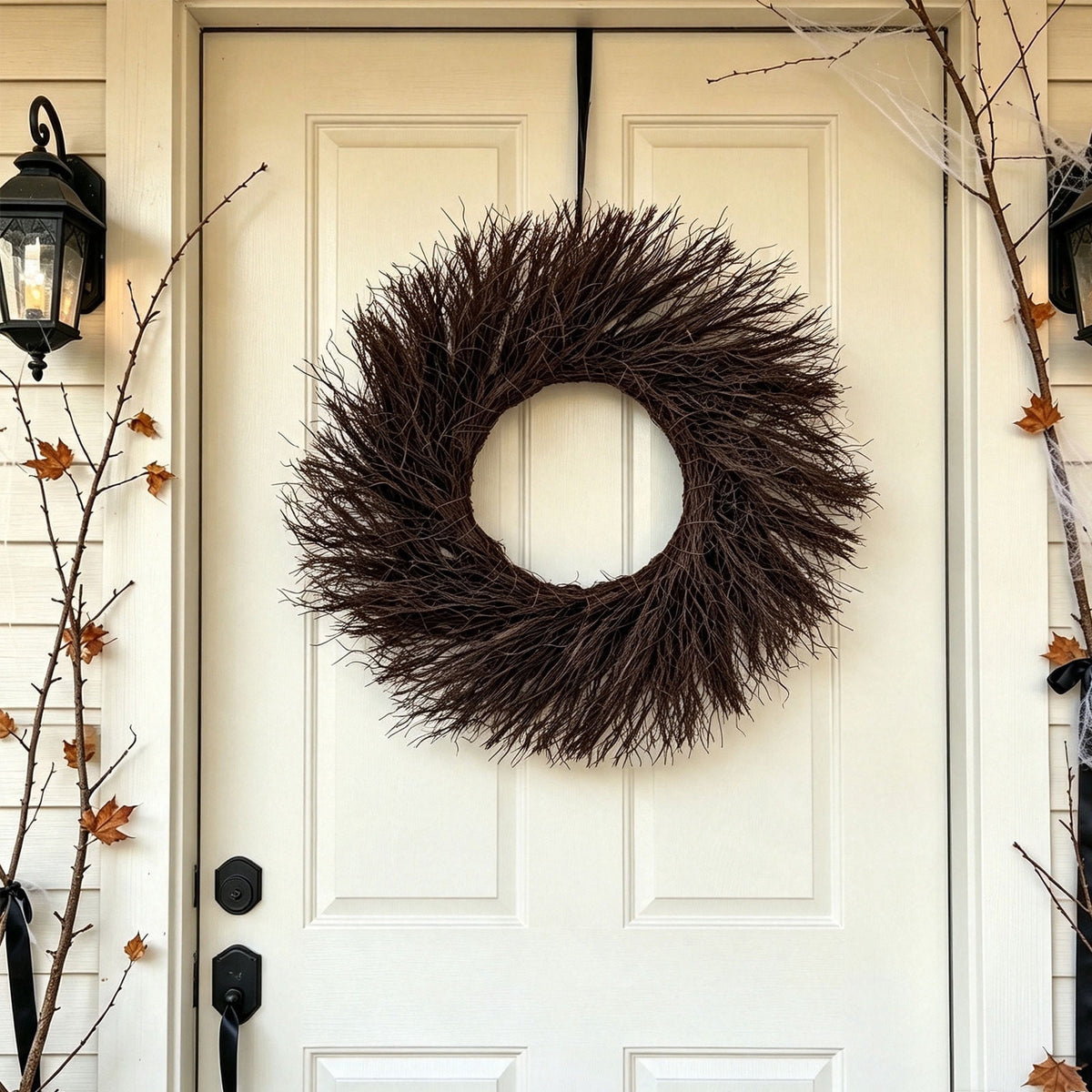 sruoe Halloween Glitter Foil Pumpkin Tinsel Wreath, Halloween Decorations Indoor, Sparkling Front Door Decor for Porch, Party Background, Wall Arrangement
